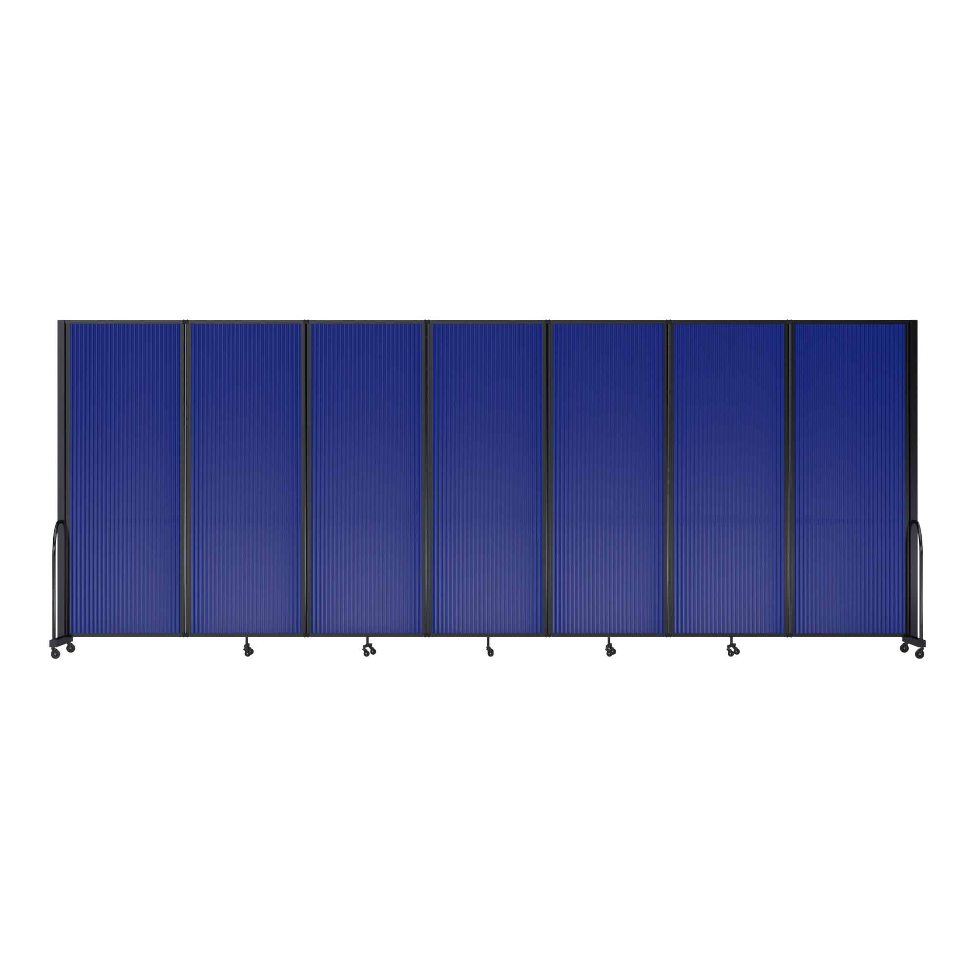 Screenflex Full Motion Divider, 7'6" x 19'7", Black Frame, Blue