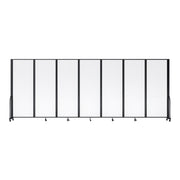 Screenflex Full Motion Divider, 7'6" x 19'7", Black Frame, Clear