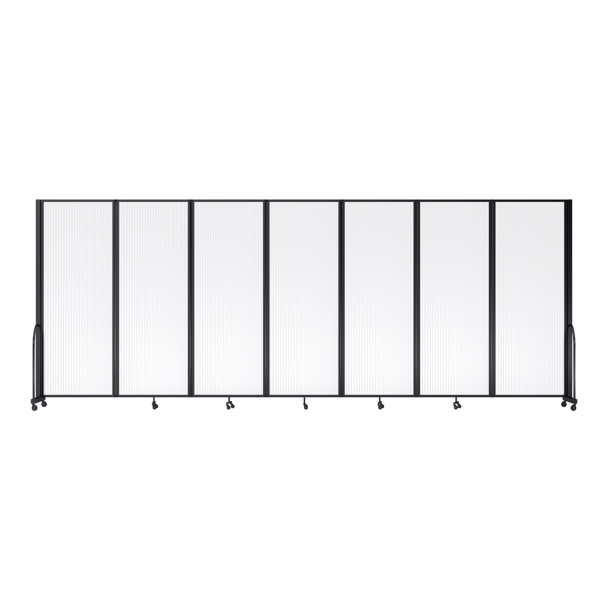 Screenflex Full Motion Divider, 7'6" x 19'7", Black Frame, Clear