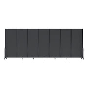 Screenflex Full Motion Divider, 7'6" x 19'7", Black Frame, Dark Gray