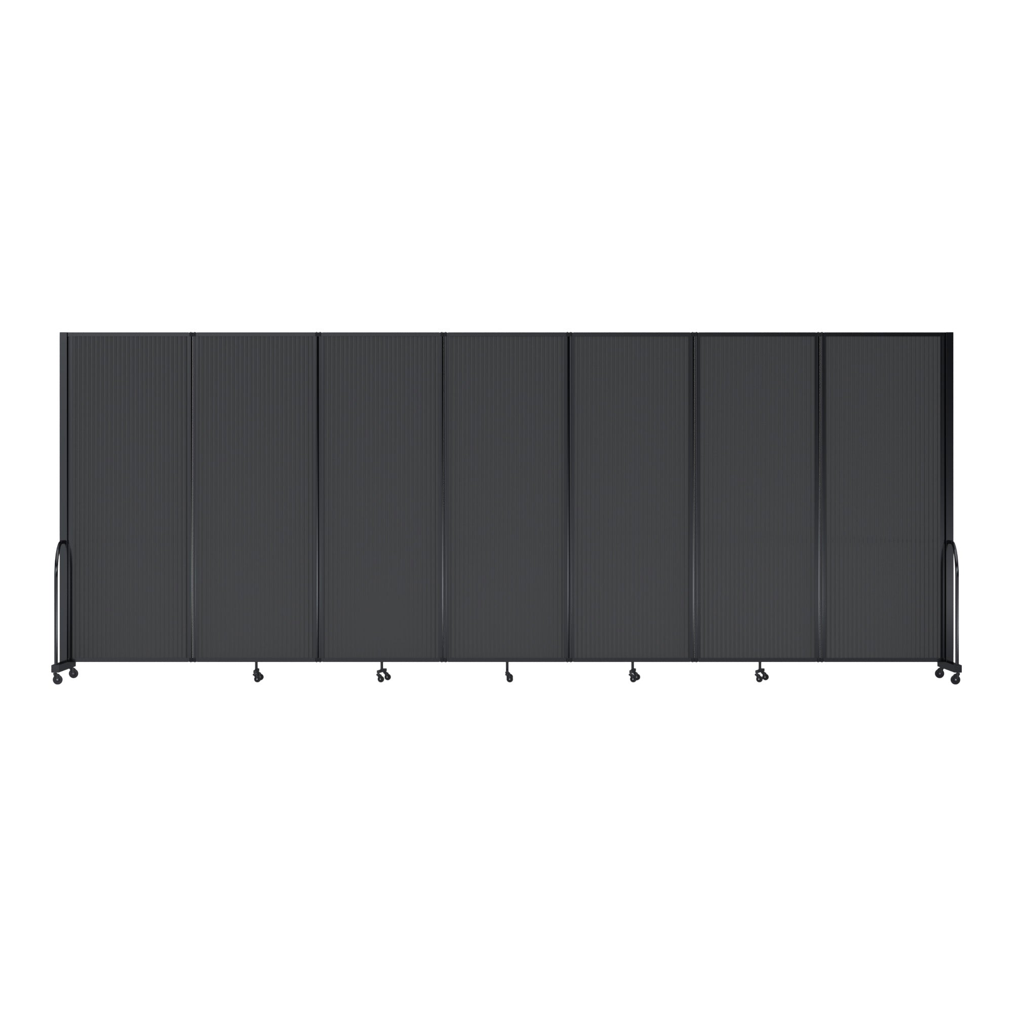 Screenflex Full Motion Divider, 7'6" x 19'7", Black Frame, Dark Gray