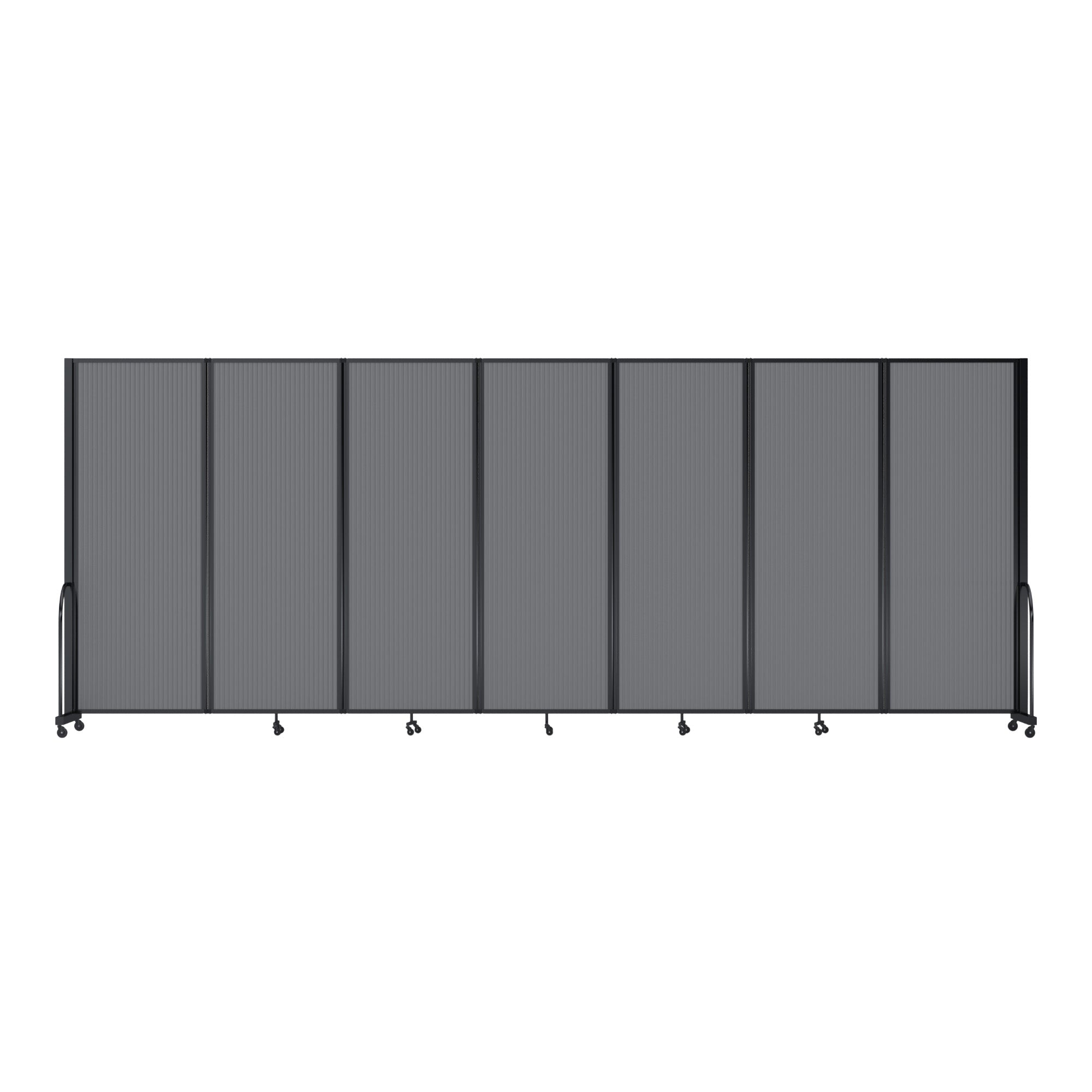Screenflex Full Motion Divider, 7'6" x 19'7", Black Frame, Light Gray