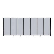 Screenflex Full Motion Divider, 7'6" x 19'7", Black Frame, Opal