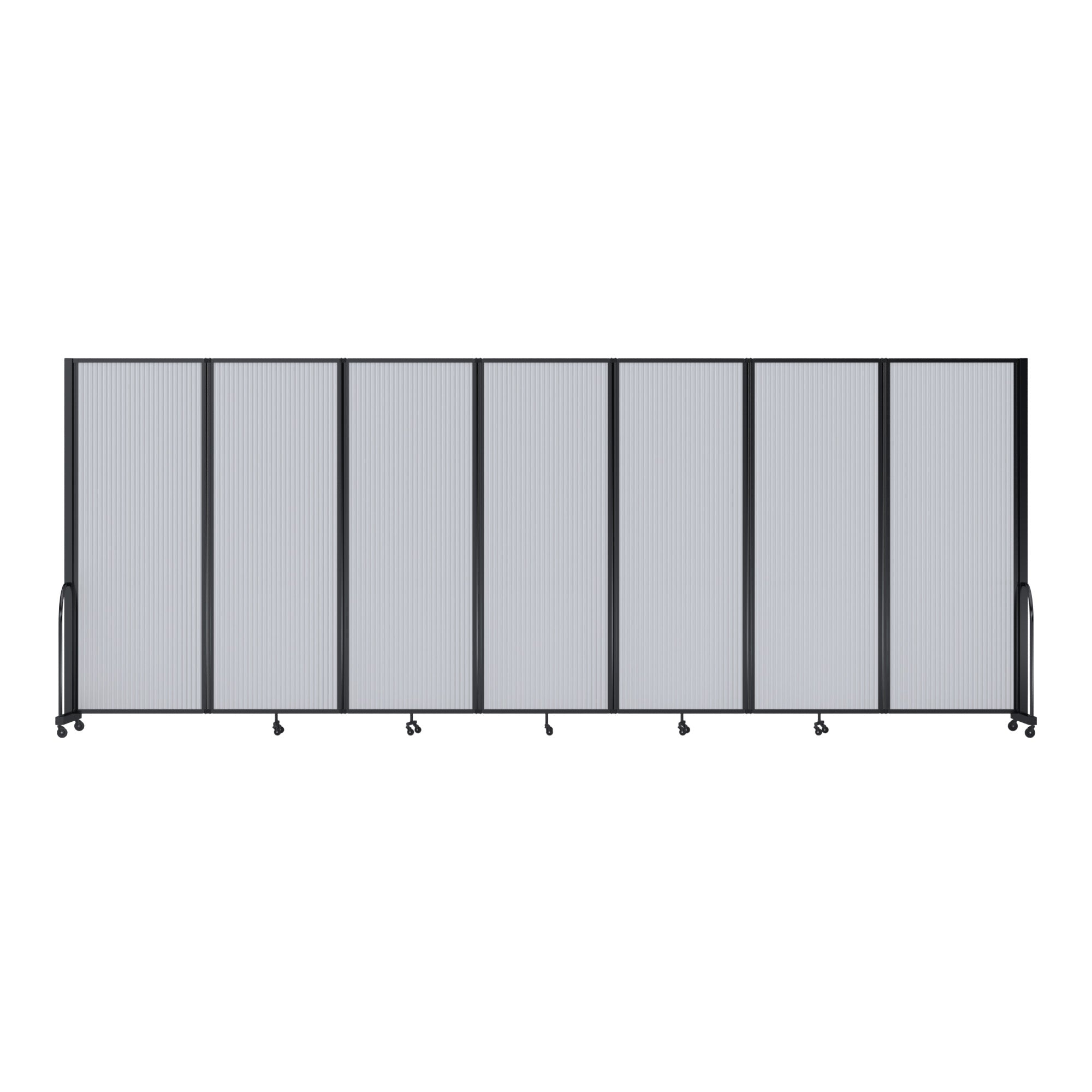 Screenflex Full Motion Divider, 7'6" x 19'7", Black Frame, Opal