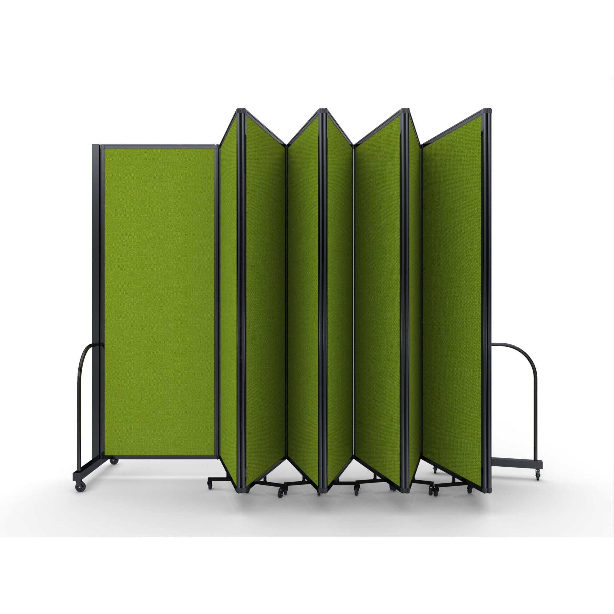 Screenflex Full Motion Divider, 7'6" x 25'1", Black Frame, Apple Green
