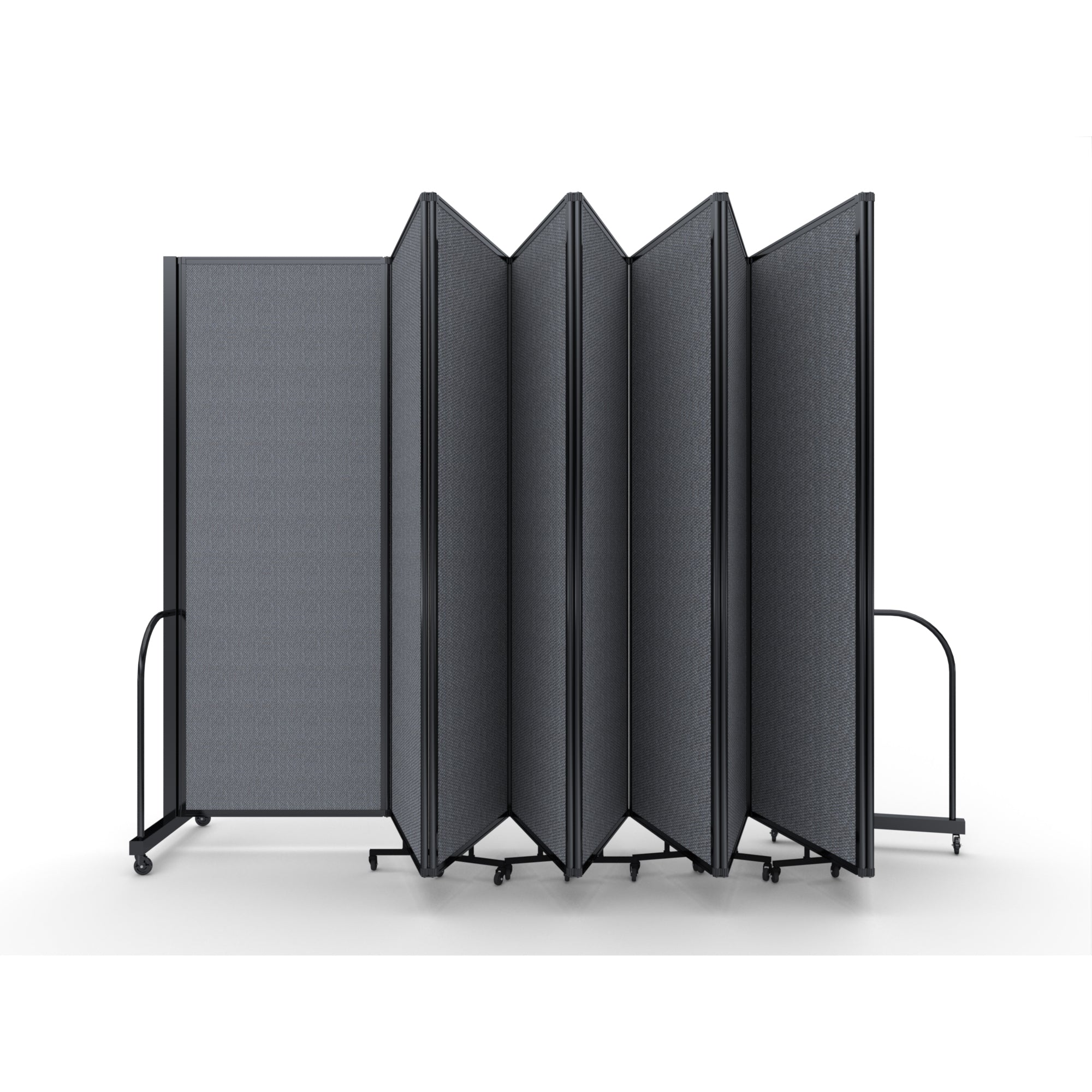 Screenflex Full Motion Divider, 7'6" x 25'1", Black Frame, Stone