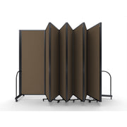 Screenflex Full Motion Divider, 7'6" x 25'1", Black Frame, Walnut
