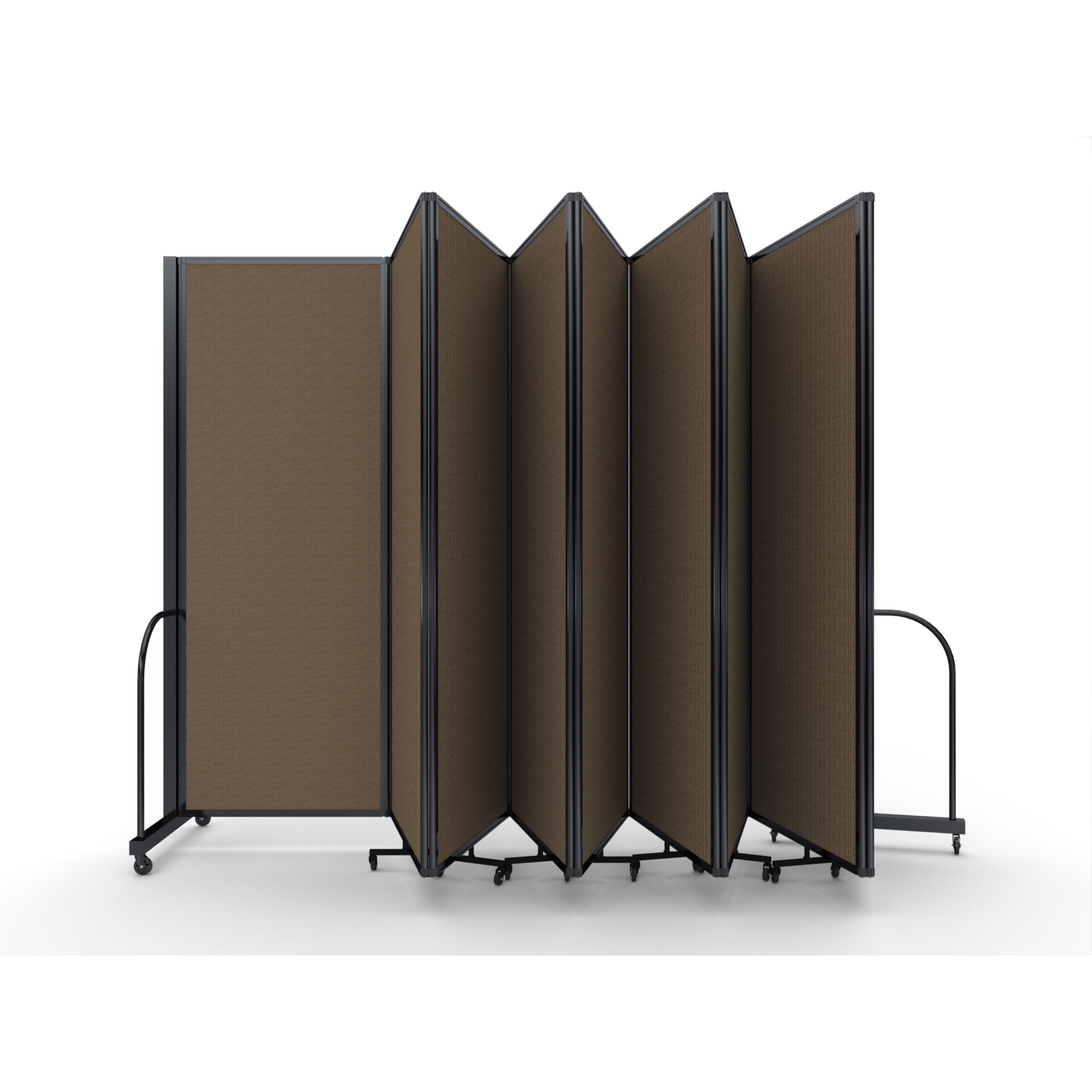 Screenflex Full Motion Divider, 7'6" x 25'1", Black Frame, Walnut