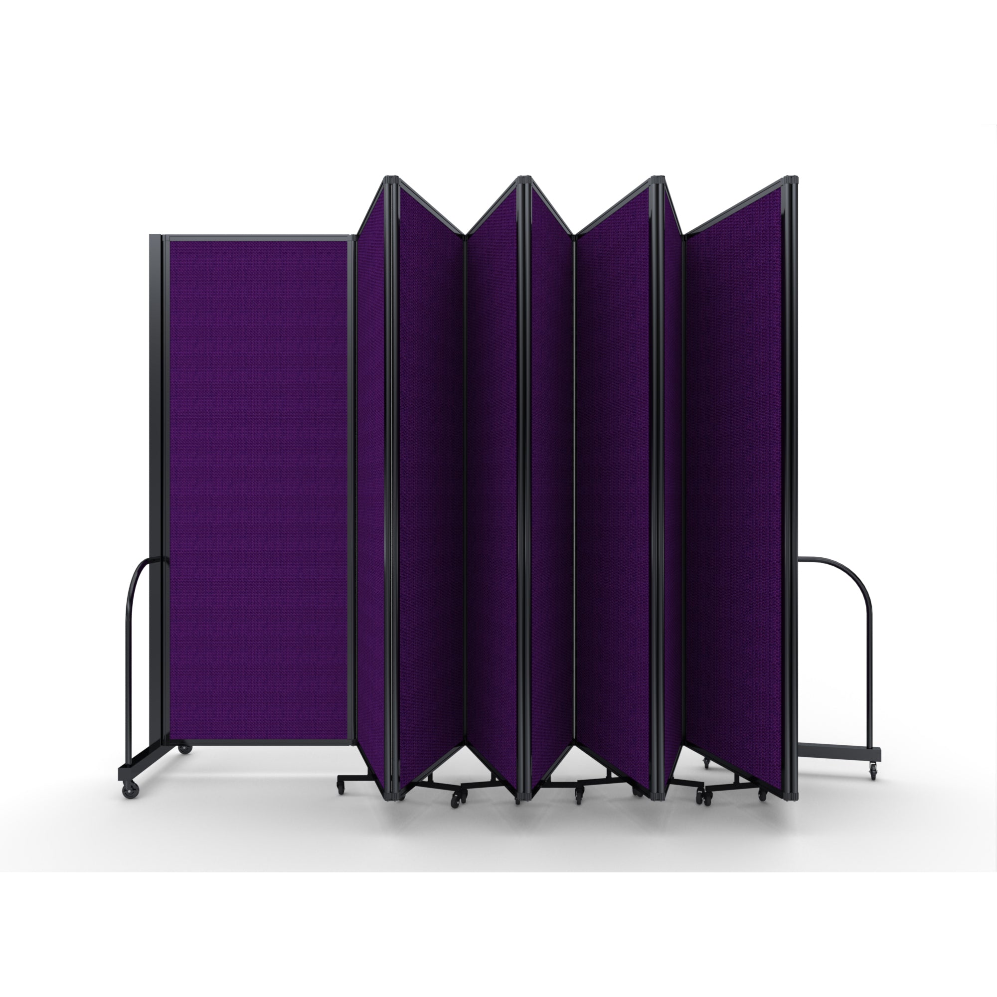 Screenflex Full Motion Divider, 7'6" x 25'1", Black Frame, Purple