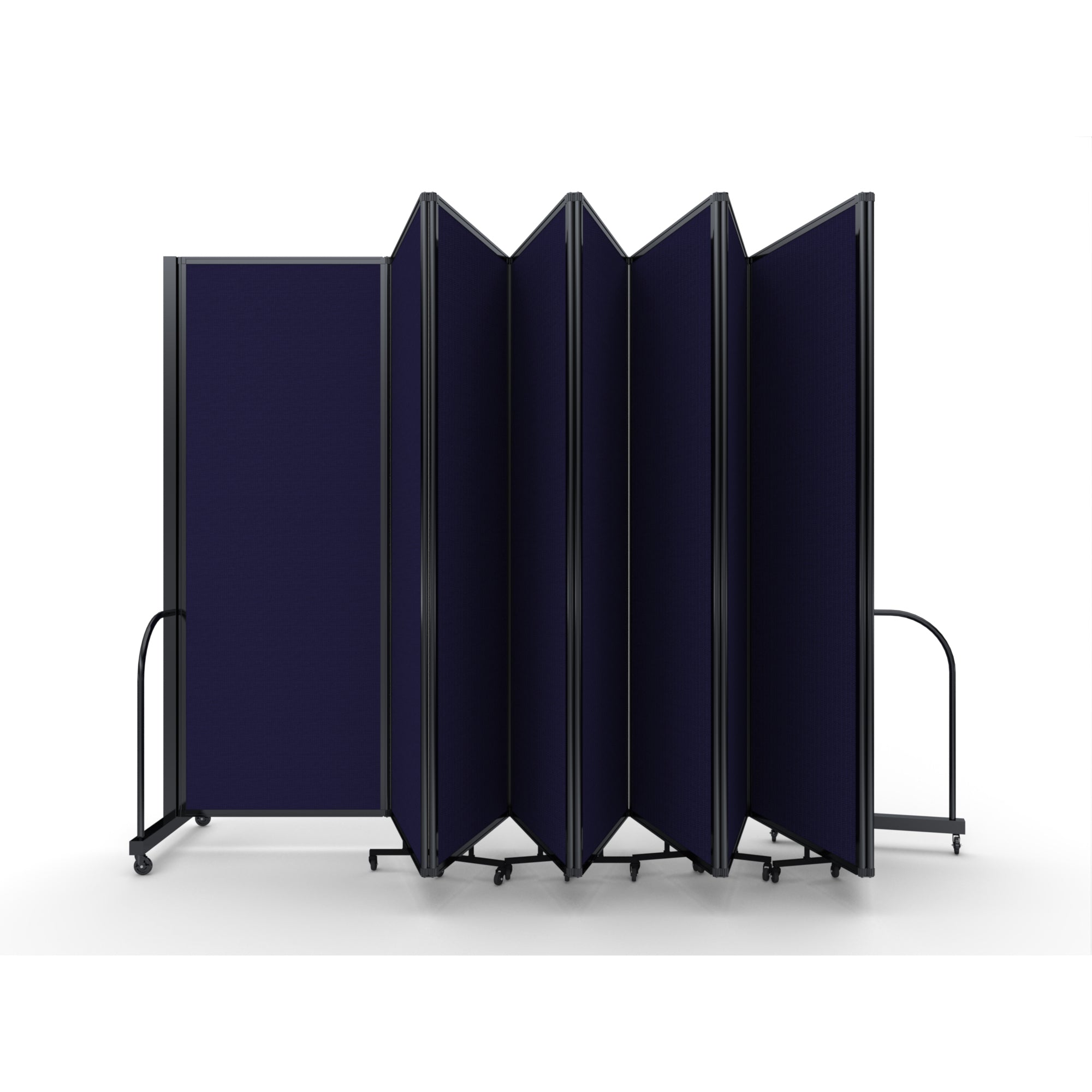 Screenflex Full Motion Divider, 7'6" x 25'1", Black Frame, Navy