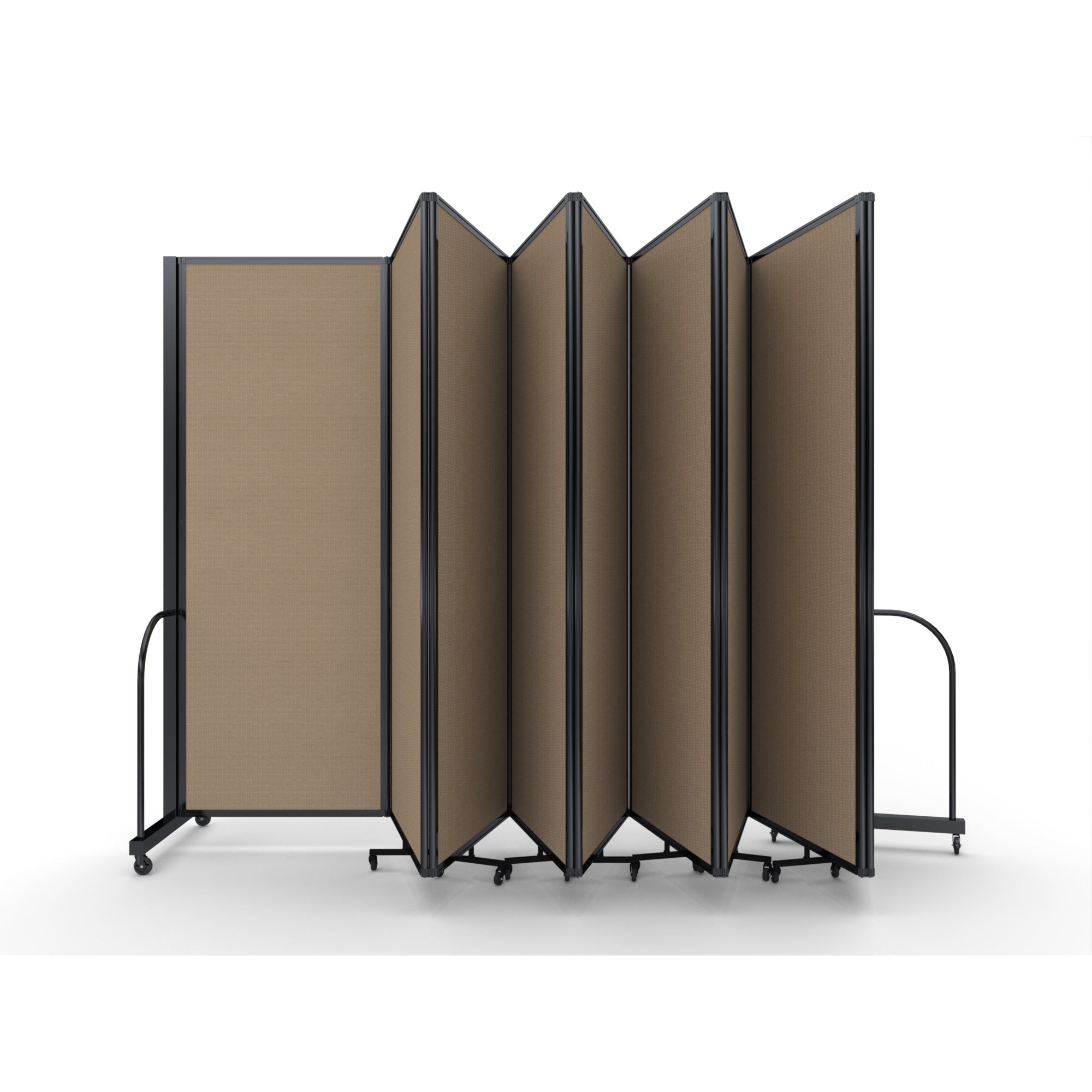 Screenflex Full Motion Divider, 7'6" x 25'1", Black Frame, Desert