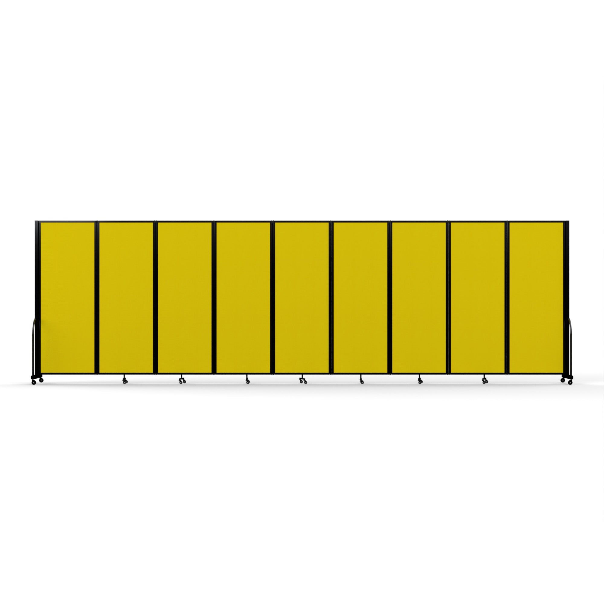 Screenflex Full Motion Divider, 7'6" x 25'1", Black Frame, Primary Yellow