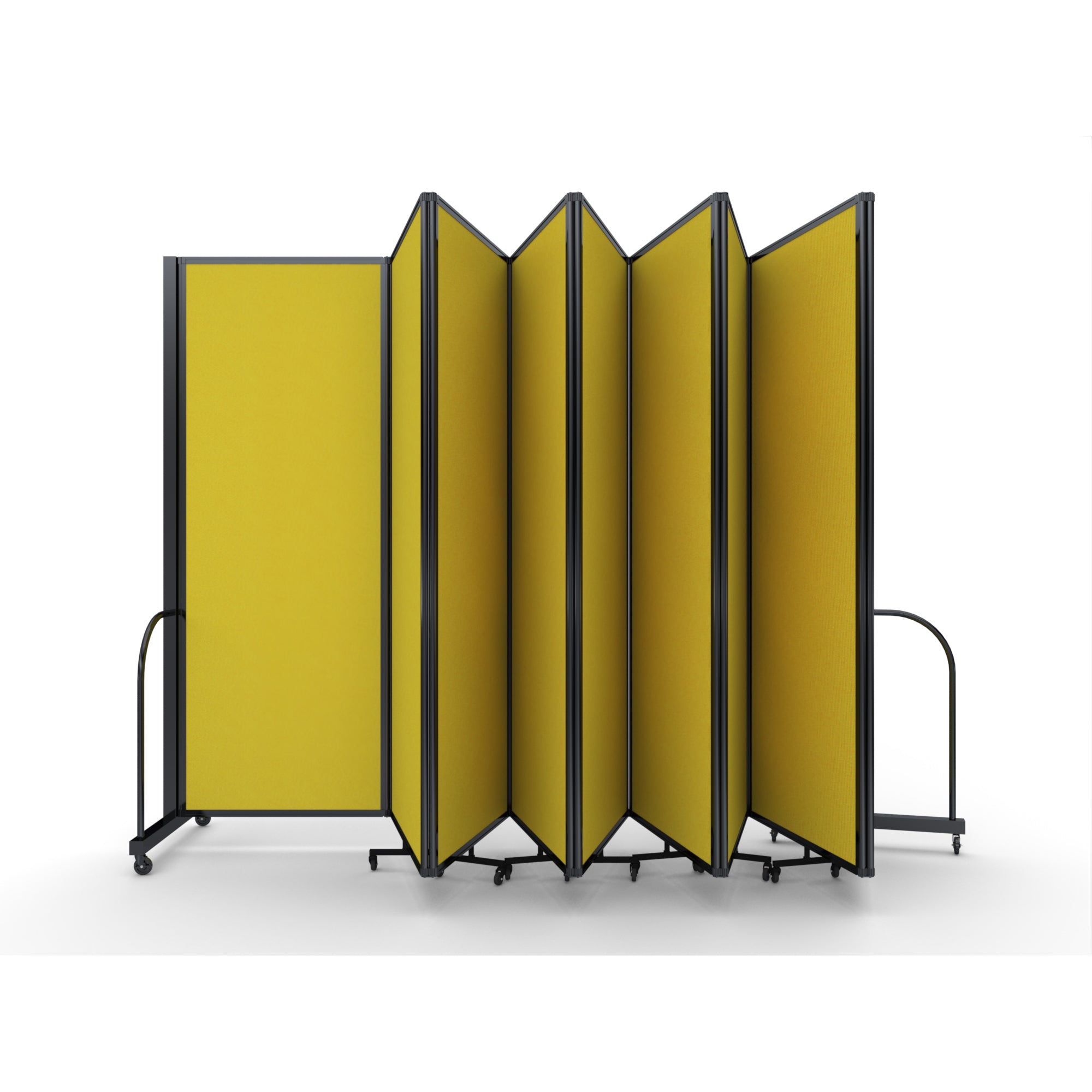 Screenflex Full Motion Divider, 7'6" x 25'1", Black Frame, Primary Yellow