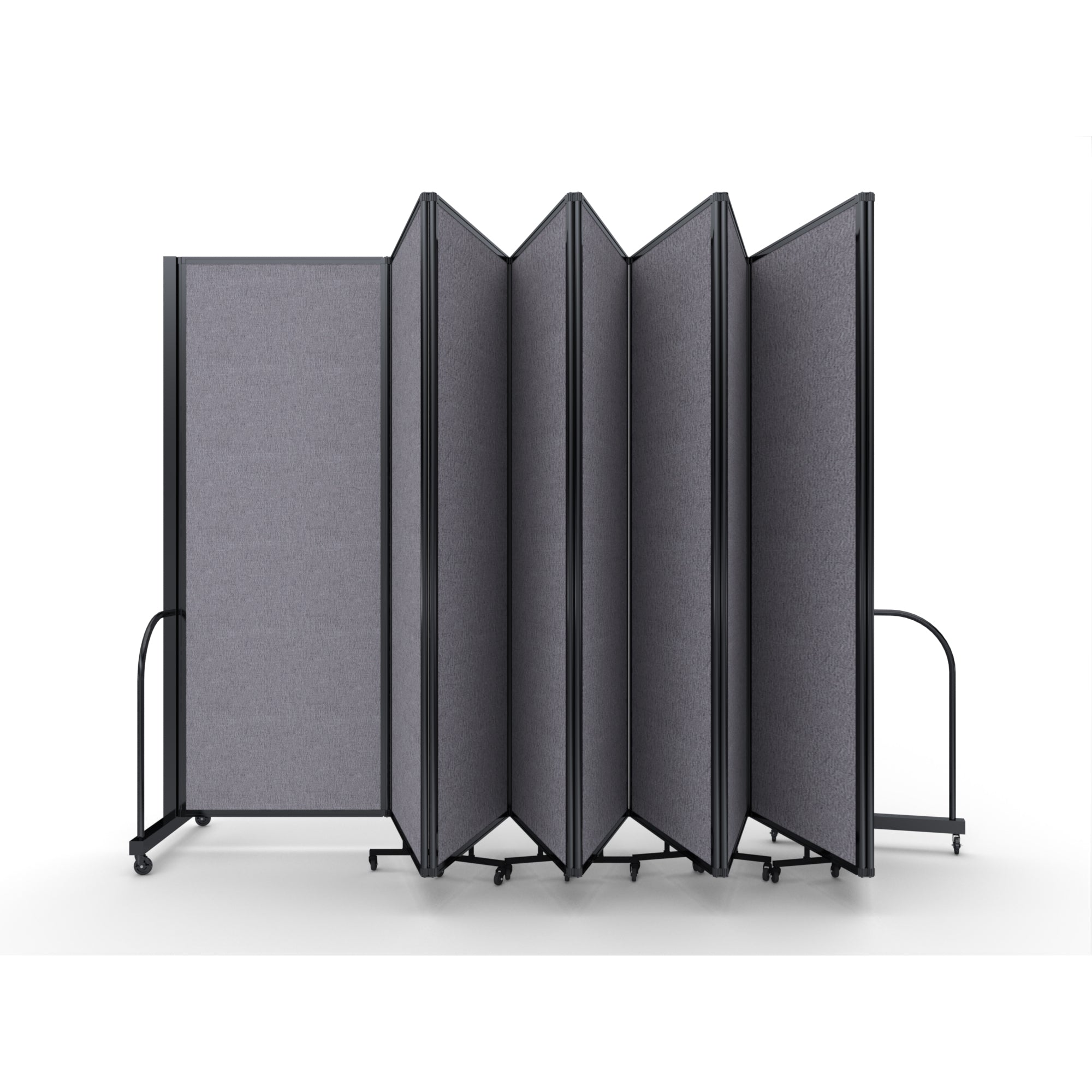 Screenflex Full Motion Divider, 7'6" x 25'1", Black Frame, Select Gray