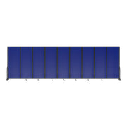 Screenflex Full Motion Divider, 7'6" x 25'1", Black Frame, Blue