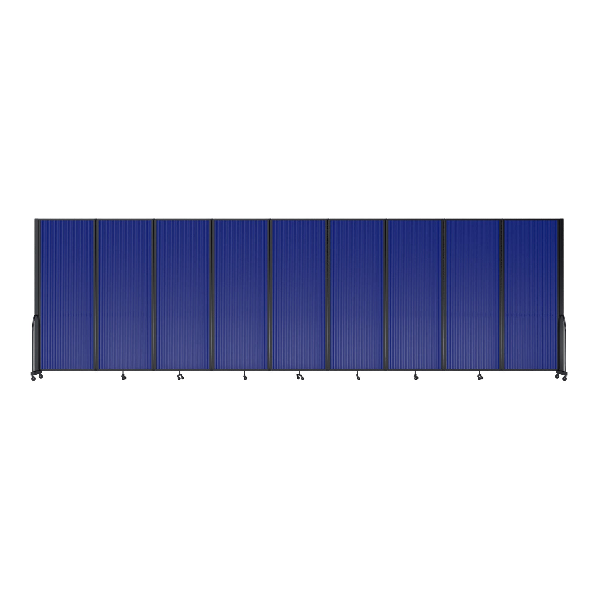 Screenflex Full Motion Divider, 7'6" x 25'1", Black Frame, Blue