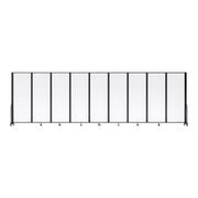 Screenflex Full Motion Divider, 7'6" x 25'1", Black Frame, Clear