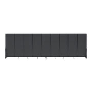 Screenflex Full Motion Divider, 7'6" x 25'1", Black Frame, Dark Gray