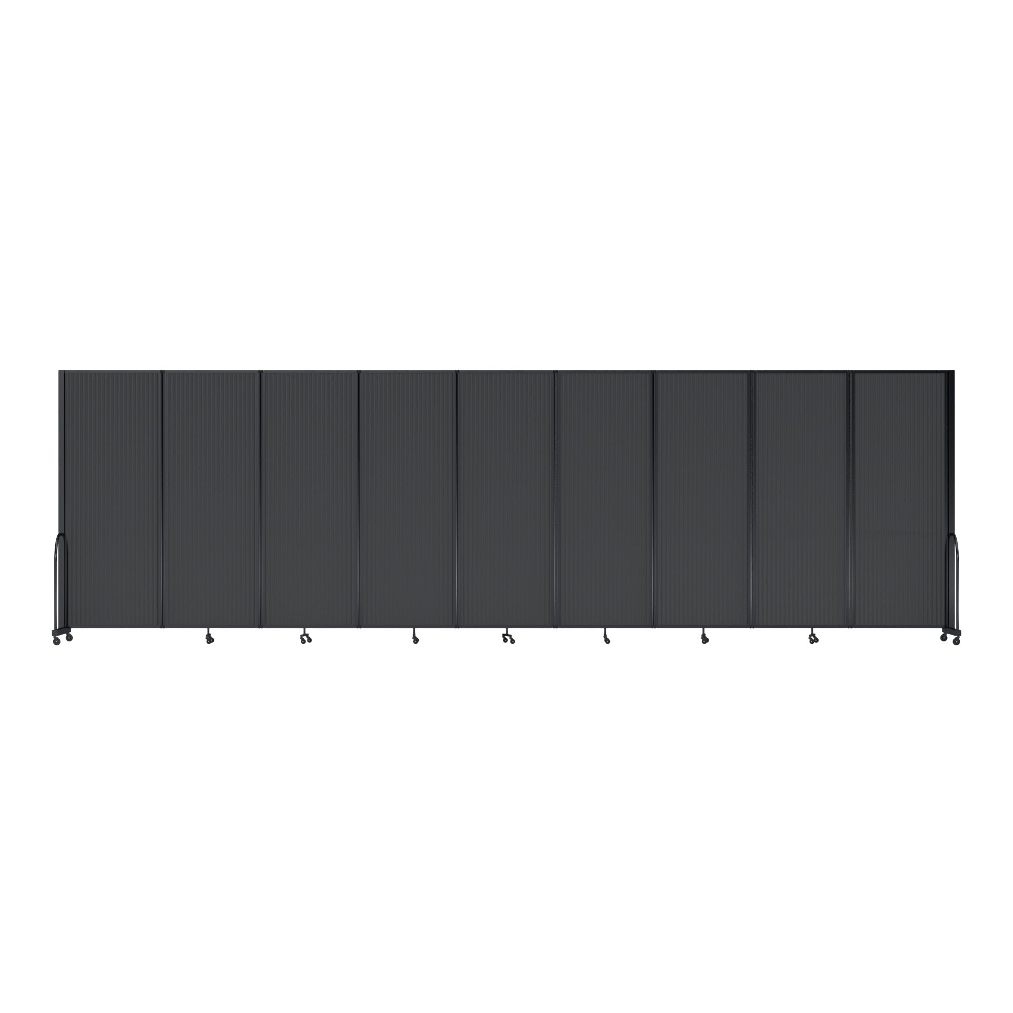Screenflex Full Motion Divider, 7'6" x 25'1", Black Frame, Dark Gray