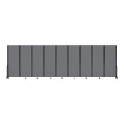Screenflex Full Motion Divider, 7'6" x 25'1", Black Frame, Light Gray