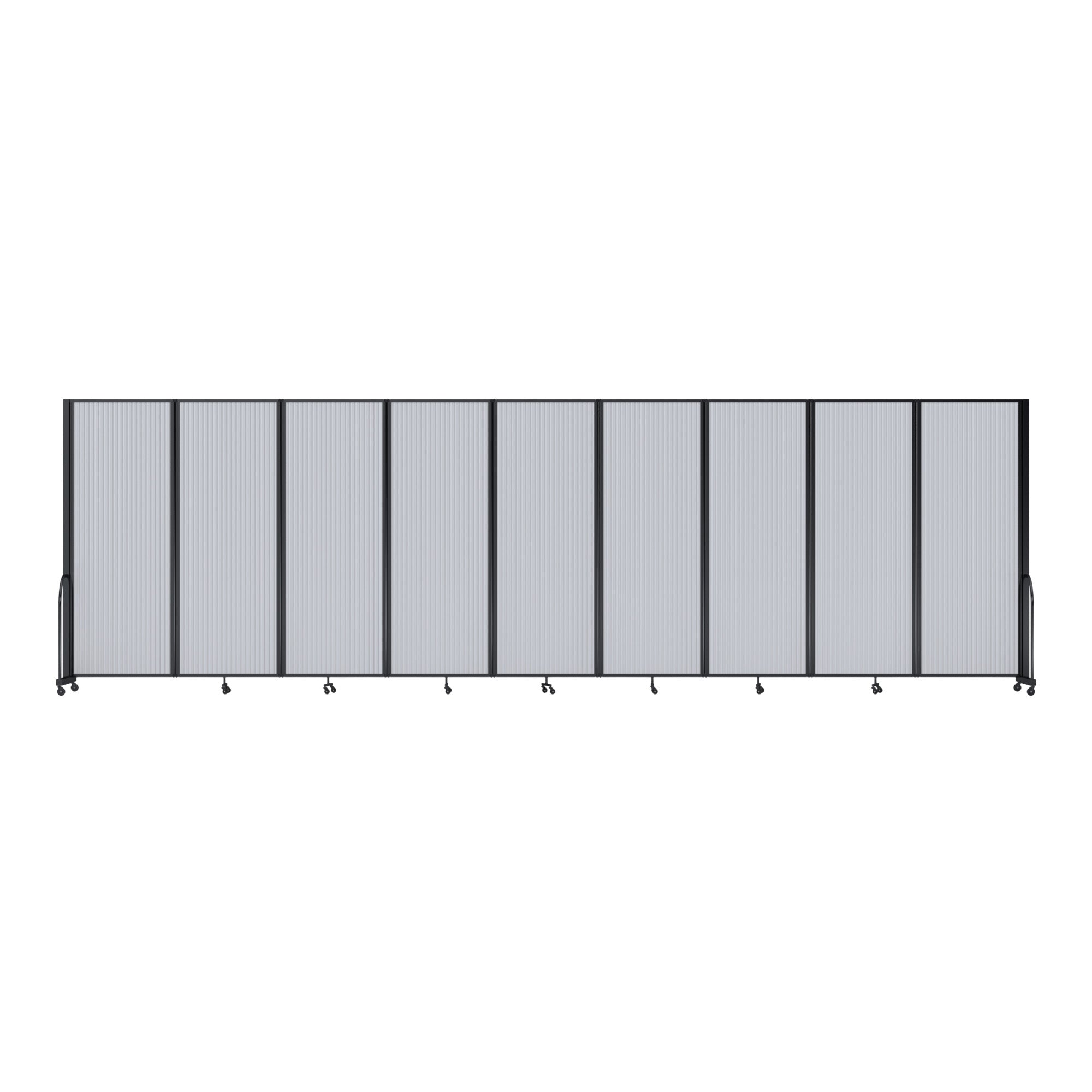 Screenflex Full Motion Divider, 7'6" x 25'1", Black Frame, Opal
