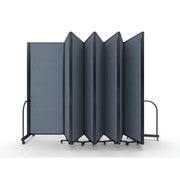 Screenflex Full Motion Divider, 7'6" x 25'1", Black Frame, Summer Blue