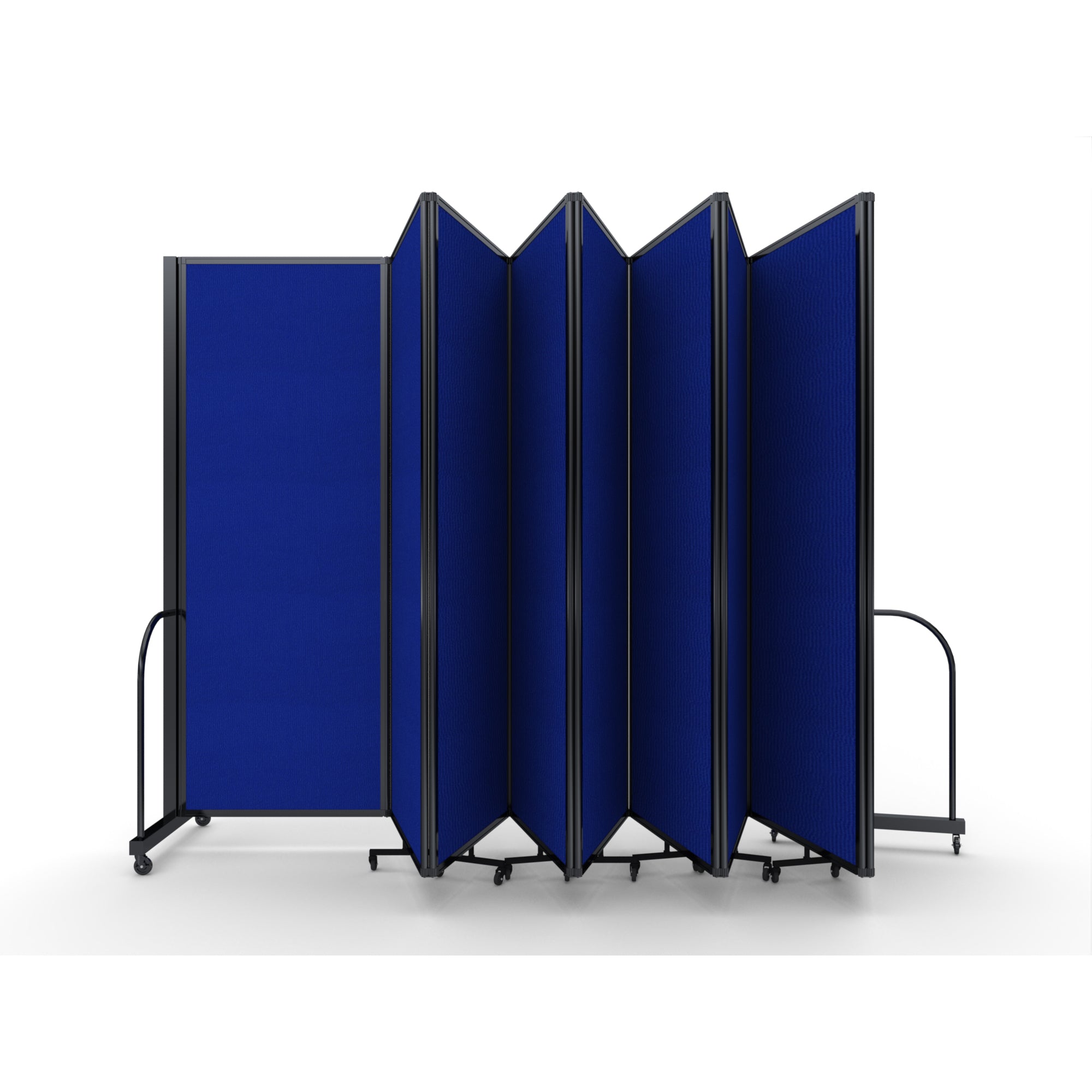 Screenflex Full Motion Divider, 7'6" x 25'1", Black Frame, Royal Blue