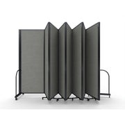 Screenflex Full Motion Divider, 7'6" x 25'1", Black Frame, Gray Smoke