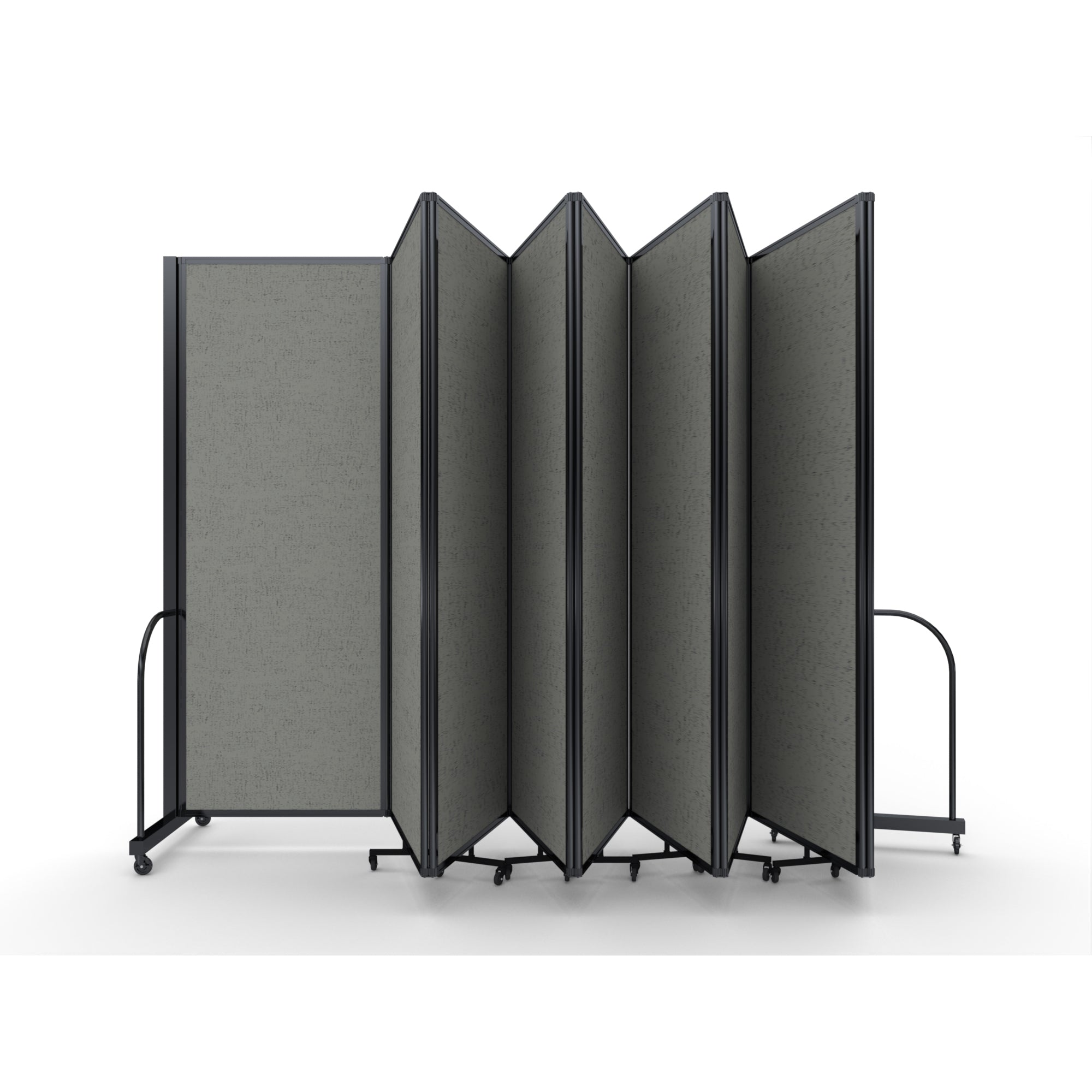 Screenflex Full Motion Divider, 7'6" x 25'1", Black Frame, Gray Smoke