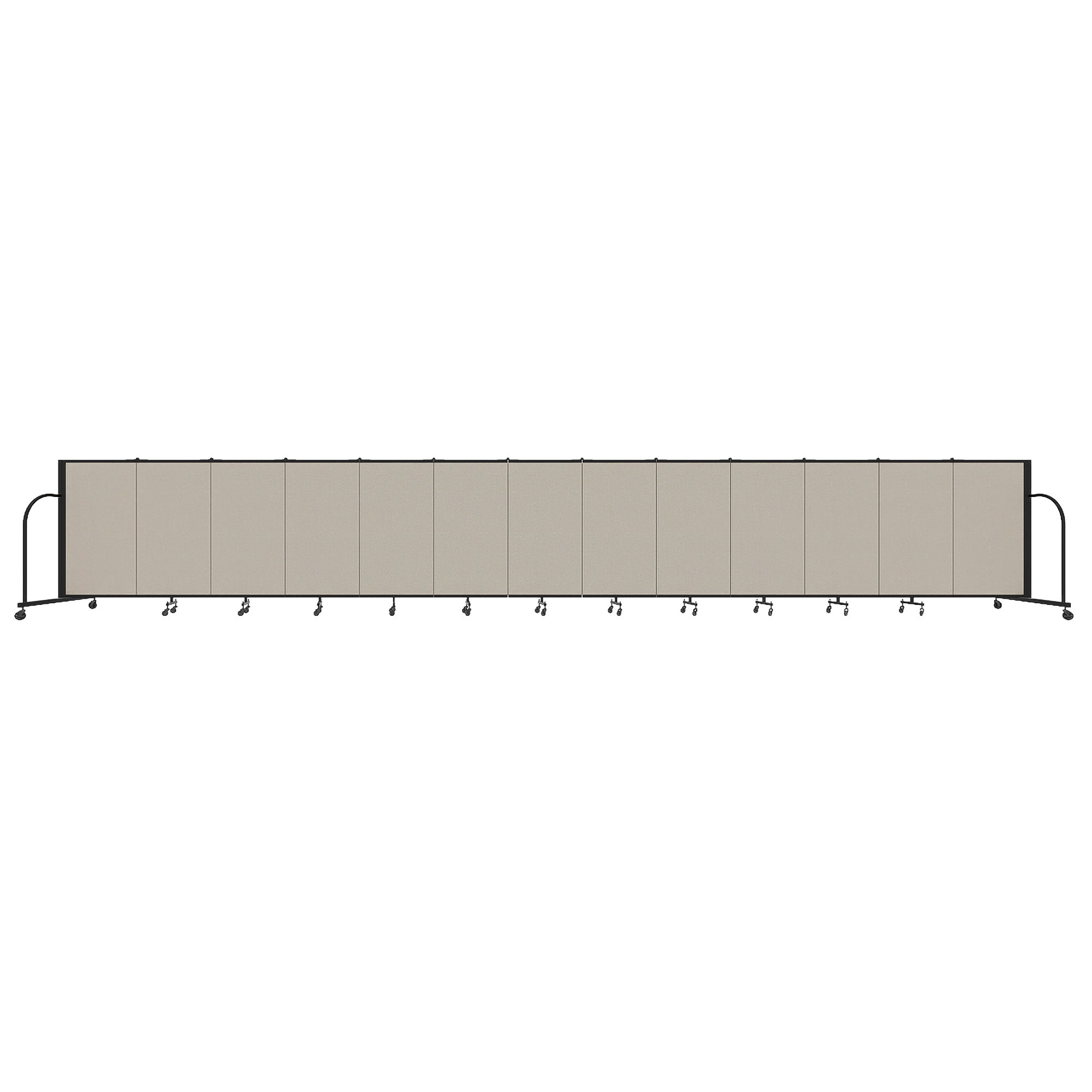 Signature Room Divider - 4'H x 24' 1"L - 13 Panel, Sand, Fabric