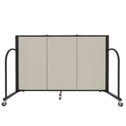 Signature Room Divider - 4'H x 5' 9"L - 3 Panel, Sand, Fabric