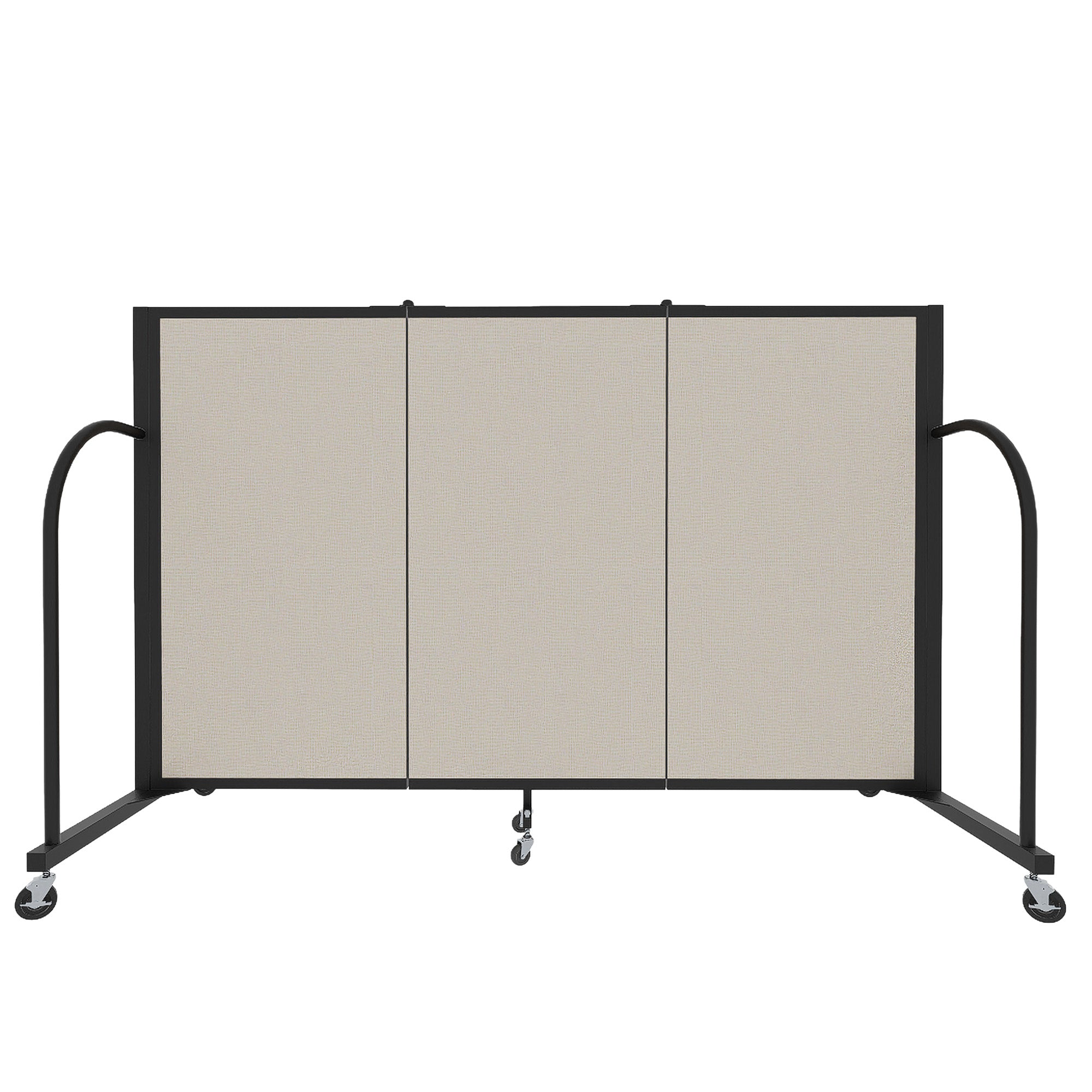 Signature Room Divider - 4'H x 5' 9"L - 3 Panel, Sand, Fabric
