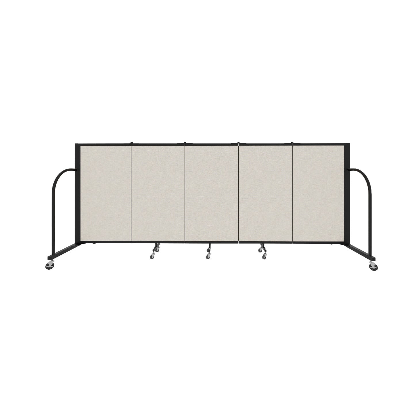 Signature Room Divider - 4'H x 9' 5"L - 5 Panel, Sand, Fabric