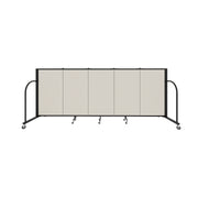 Signature Room Divider - 4'H x 9' 5"L - 5 Panel, Sand, Fabric