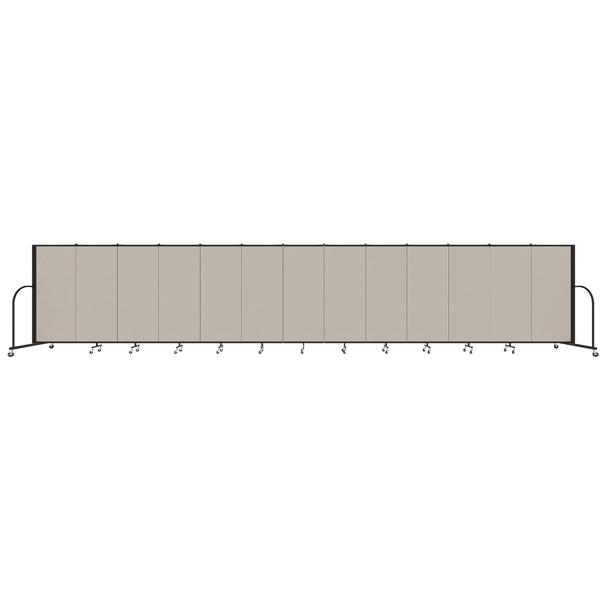 Signature Room Divider - 5'H x 24' 1"L - 13 Panel, Sand, Fabric