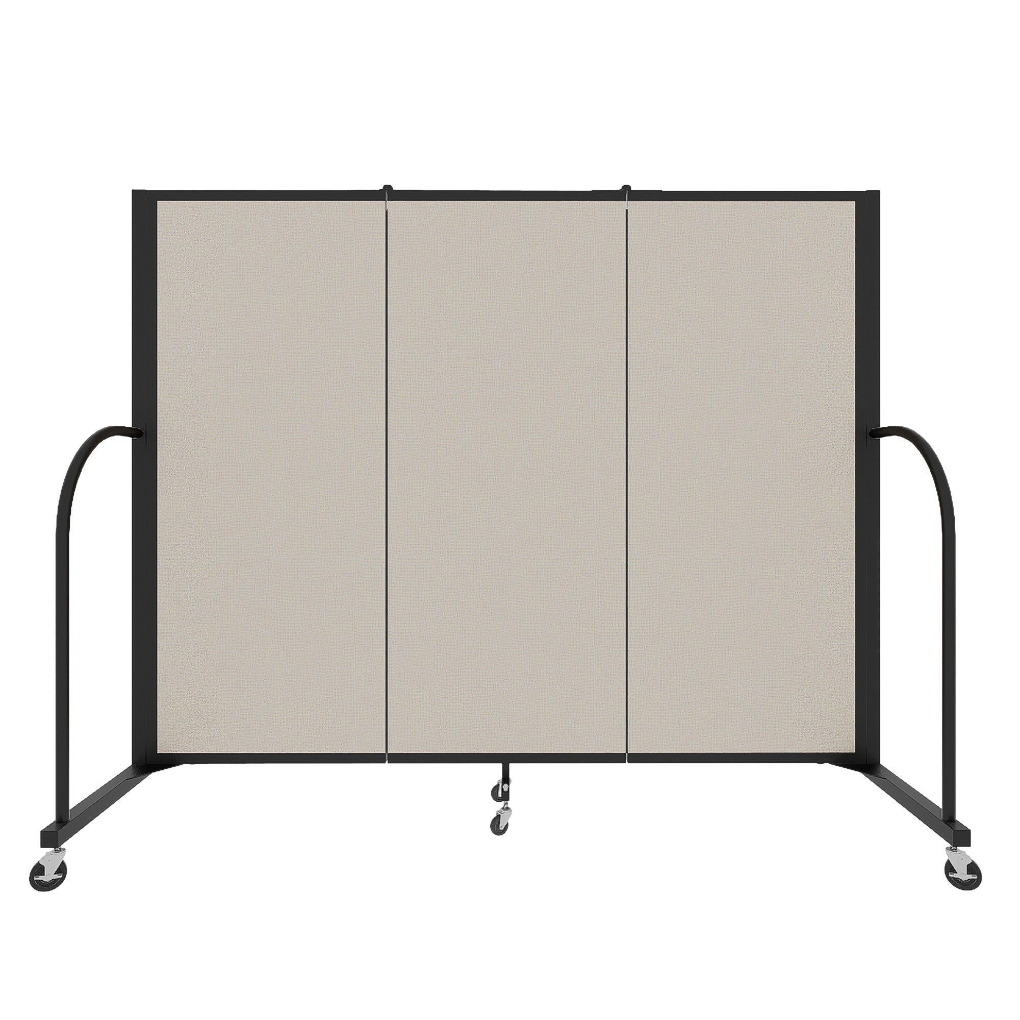 Signature Room Divider - 5'H x 5' 9"L - 3 Panel, Sand, Fabric