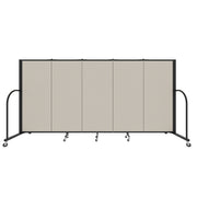Signature Room Divider - 5'H x 9' 5"L - 5 Panel, Sand, Fabric