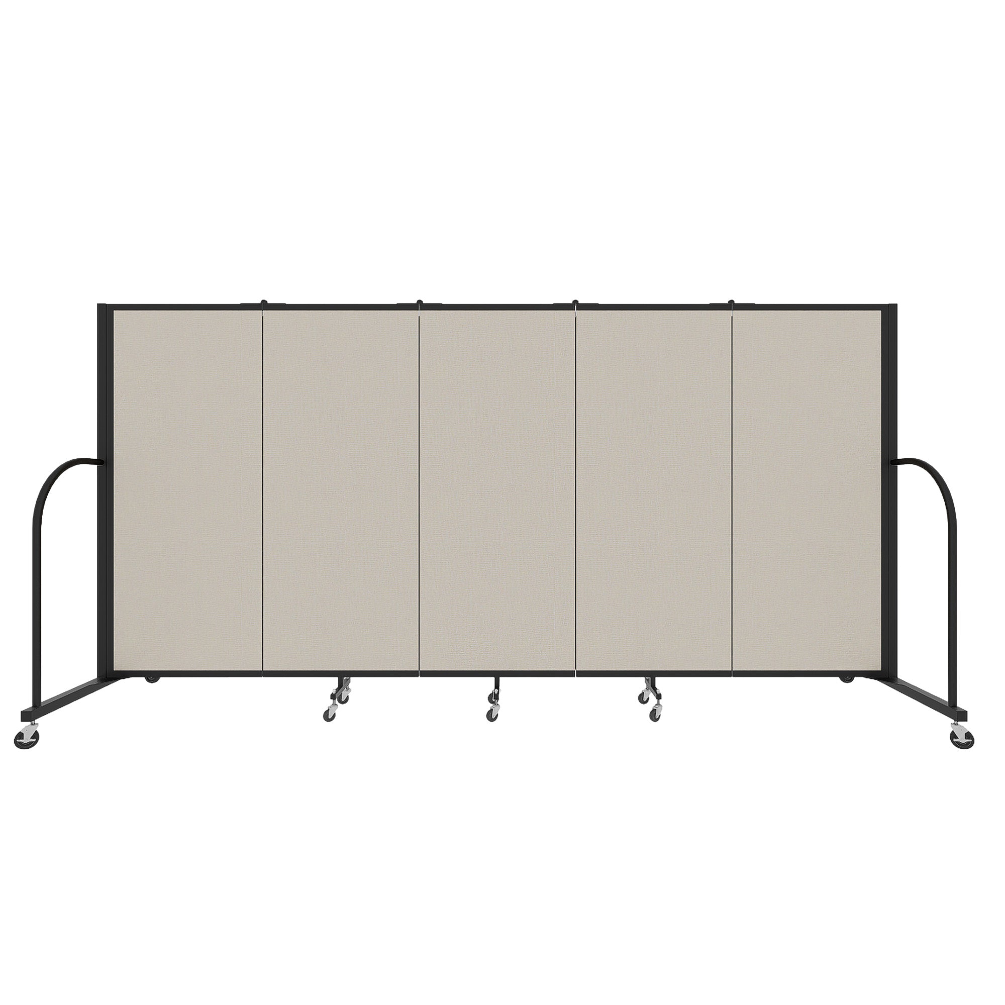 Signature Room Divider - 5'H x 9' 5"L - 5 Panel, Sand, Fabric