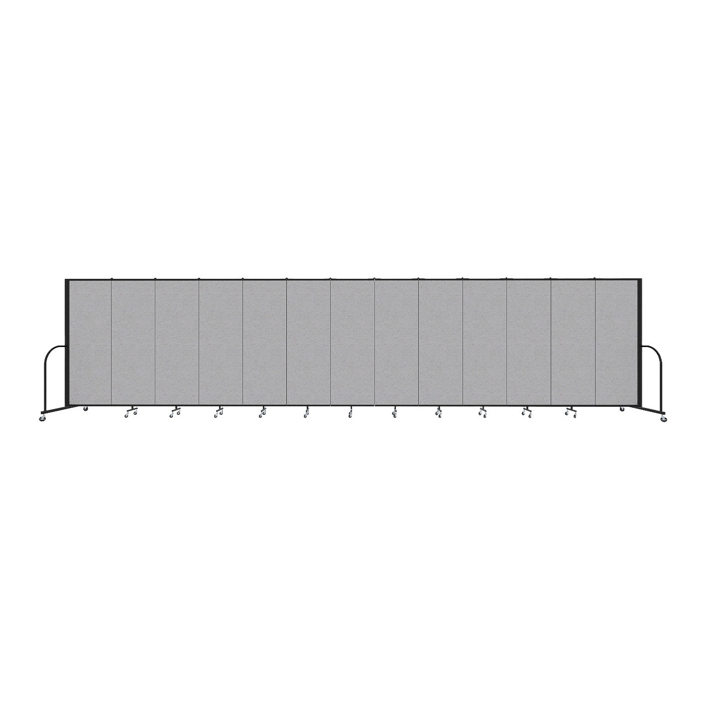Signature Room Divider - 6'H x 24' 1"L - 13 Panel, Gray Smoke, Fabric