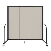 Signature Room Divider - 6'H x 5' 9"L - 3 Panel, Sand, Fabric