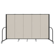 Signature Room Divider - 6'H x 9' 5"L - 5 Panel, Sand, Fabric