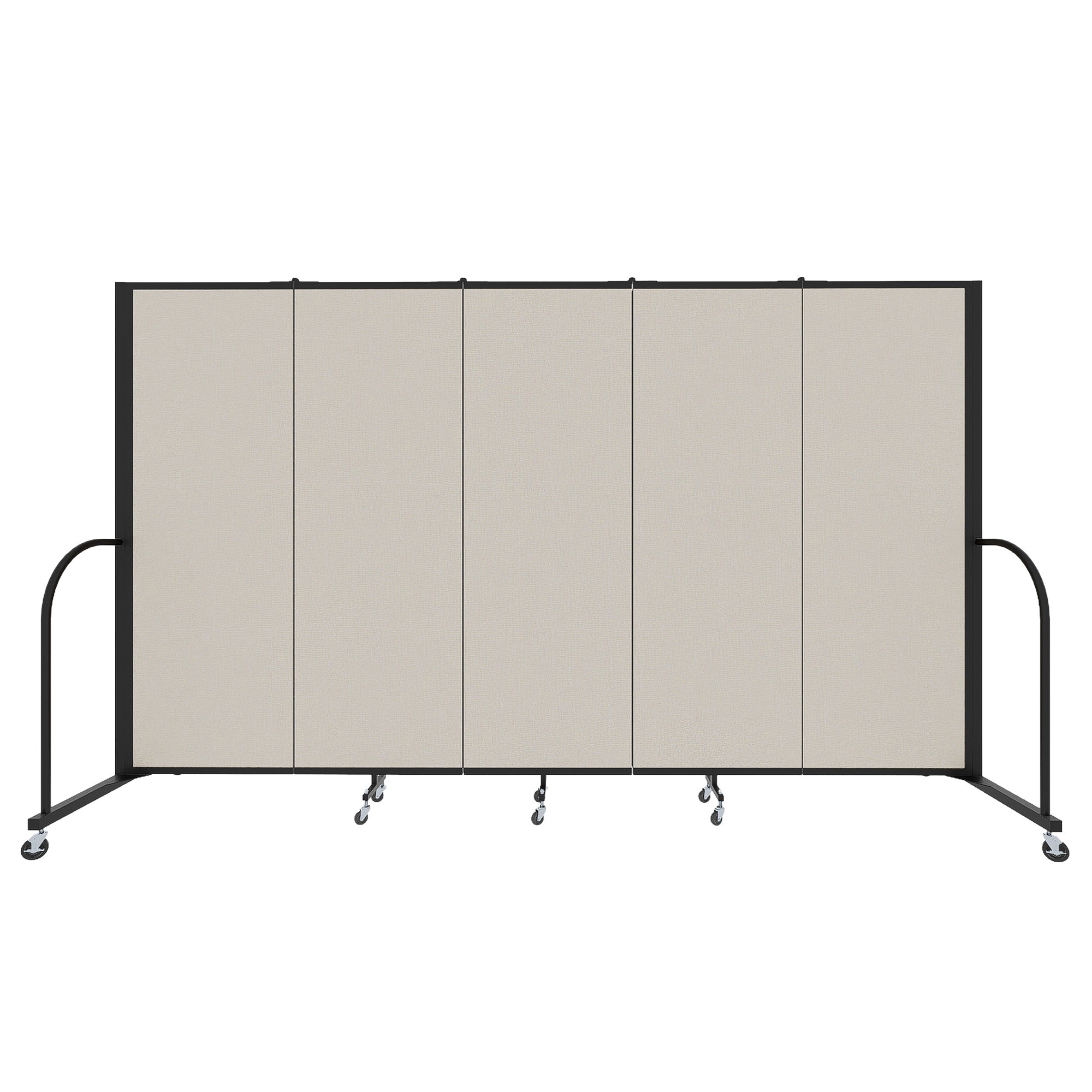Signature Room Divider - 6'H x 9' 5"L - 5 Panel, Sand, Fabric
