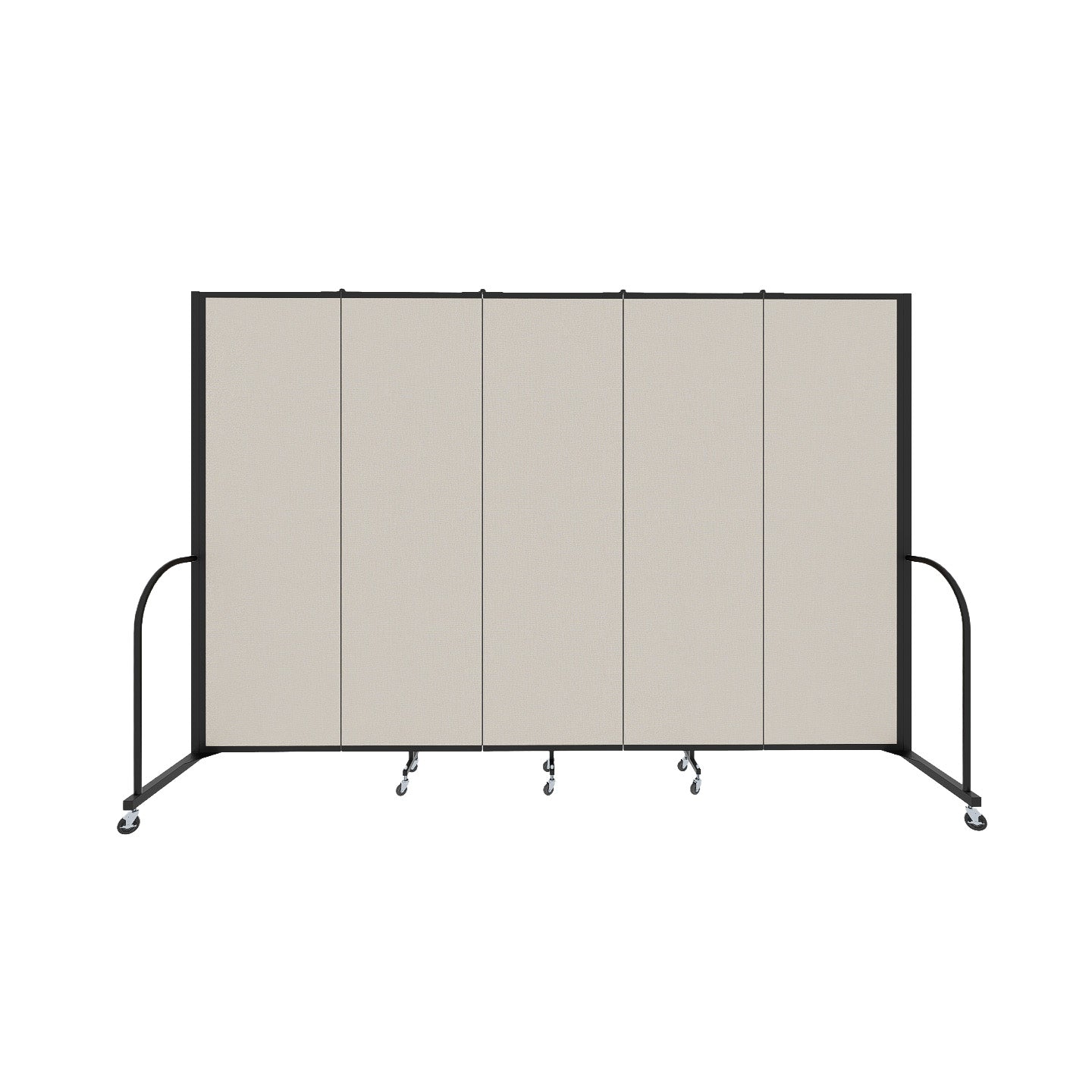Signature Room Divider - 6' 8"H x 9' 5"L - 5 Panel, Sand, Fabric