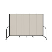 Signature Room Divider - 6' 8"H x 9' 5"L - 5 Panel, Sand, Fabric