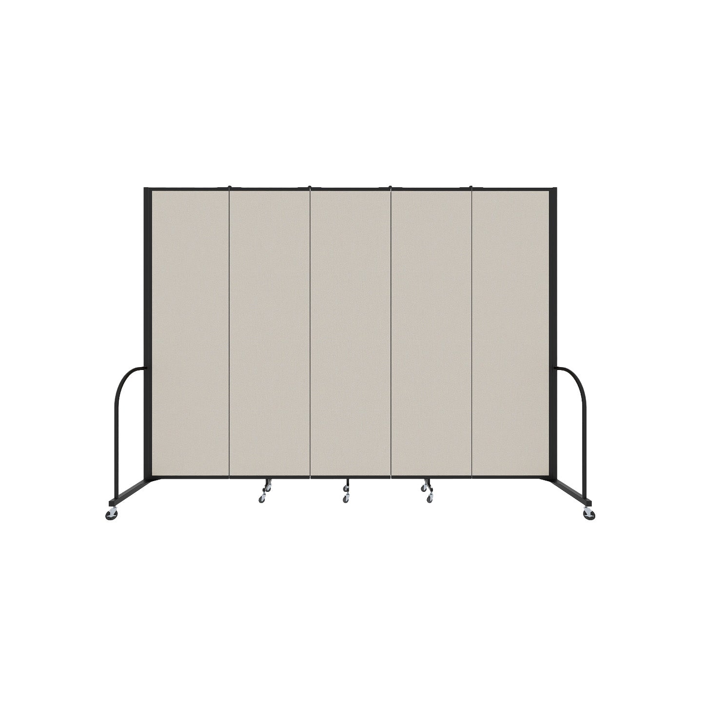 Signature Room Divider - 7' 4"H x 9' 5"L - 5 Panel, Sand, Fabric