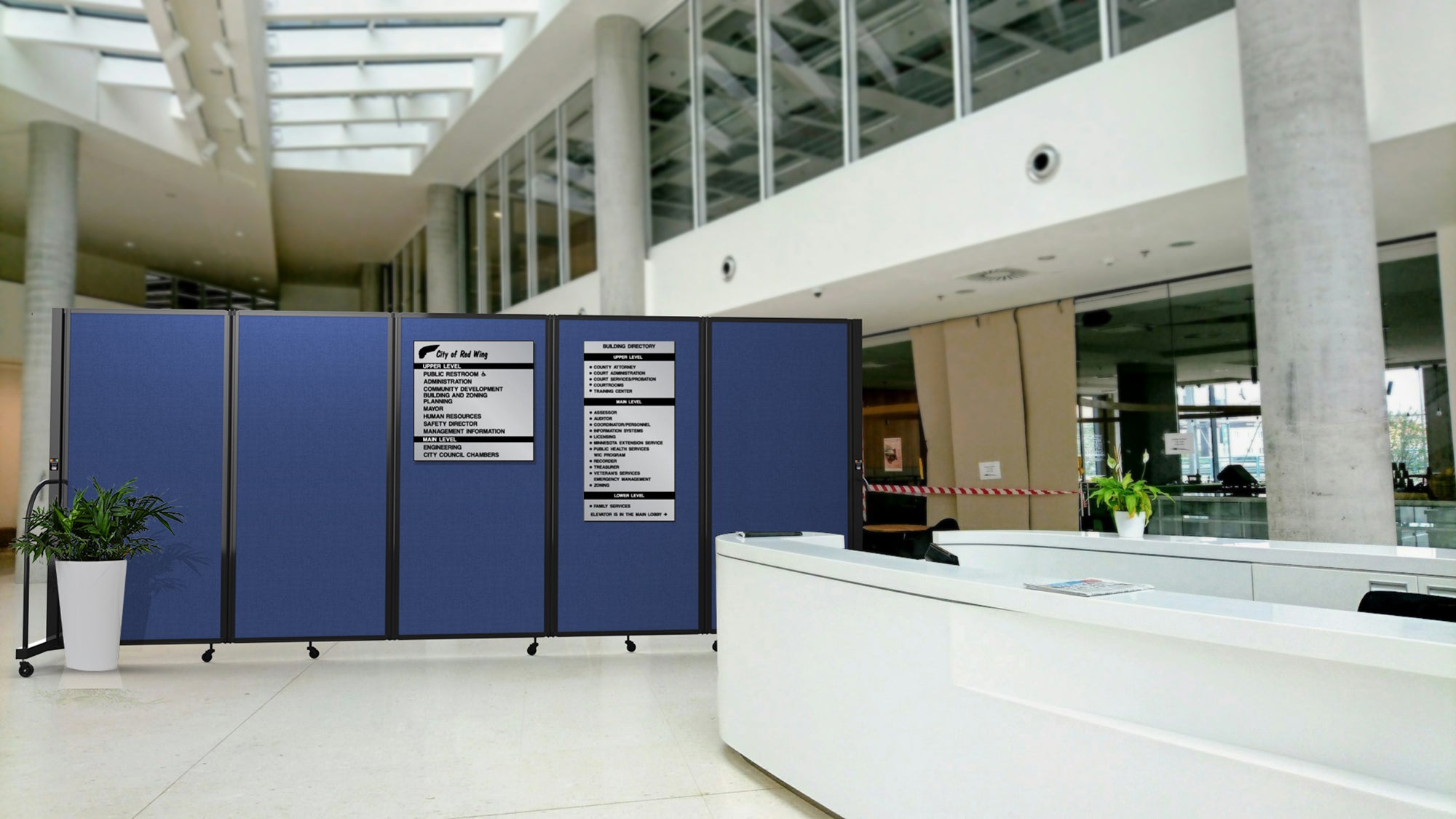 Screenflex Full Motion Divider, 4' x 14'1", Black Frame, Sand