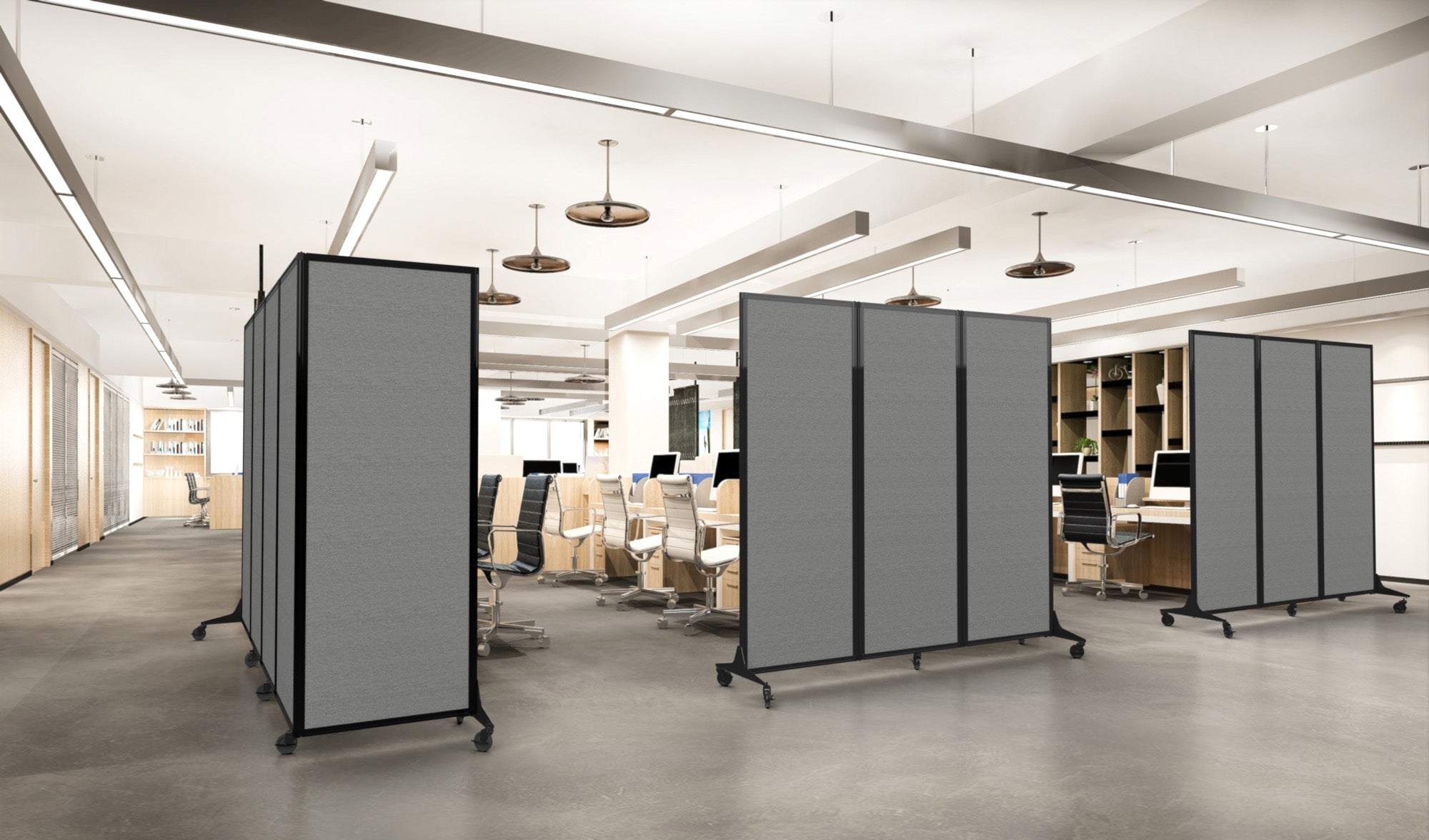 Light Duty Room Divider, 6'1" x 10'8", Black Frame, Apple Green