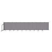 Wallmount Room Divider - 4'H x 20' 2"L - 11 Panel, Select Gray, Fabric