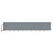Wallmount Room Divider - 4'H x 20' 2"L - 11 Panel, Summer Blue, Fabric