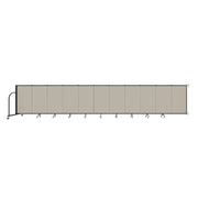 Wallmount Room Divider - 4'H x 20' 2"L - 11 Panel, Sand, Fabric